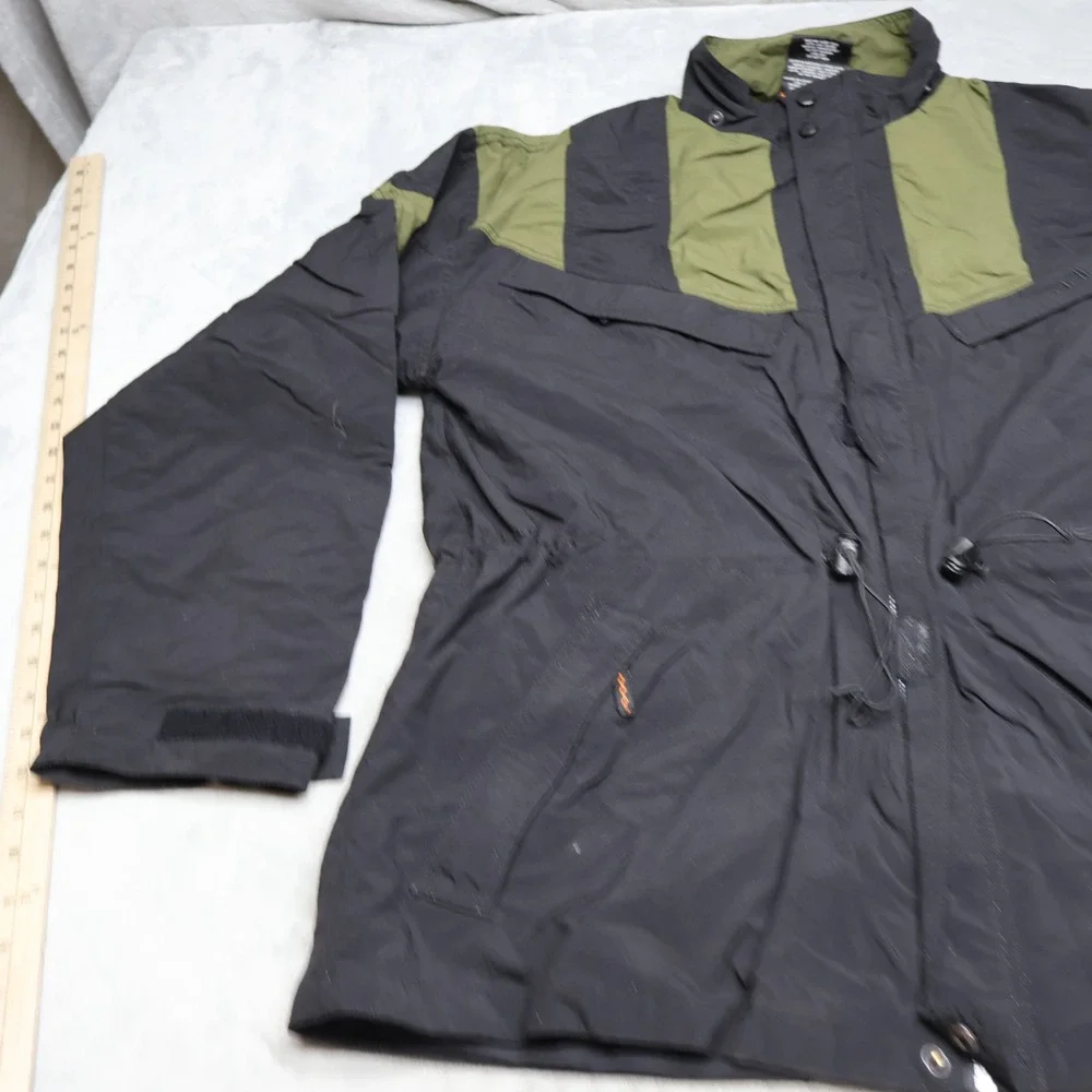 Adidas Jacket Mens Large Black Striped Light Full Zip Wind Rain Parka VTG 90s